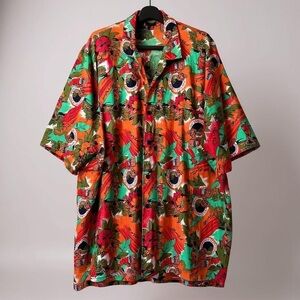 🔥 Vintage Little Faith Hawaiian 🌺 Carnival Print Shirt 🔥